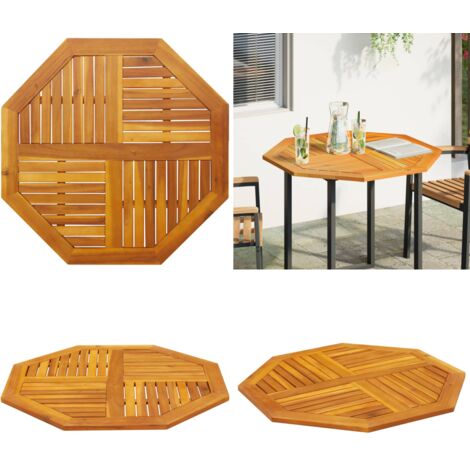 Tablero de mesa octogonal madera maciza de acacia 90x90x2,2 cm - Mesa de exterior - Madera maciza