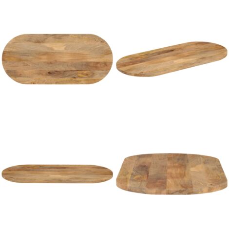 Tablero de mesa ovalado madera maciza de mango 100x40x2,5 cm - Madera de mango - Mesa ovalada