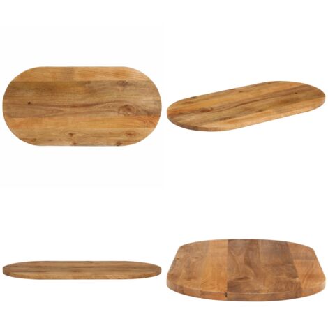 Tablero de mesa ovalado madera maciza de mango 120x50x2,5 cm - Madera de mango - Mesa ovalada