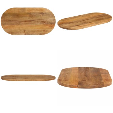 Tablero de mesa ovalado madera maciza de mango 120x50x3,8 cm - Madera de mango - Mesa ovalada