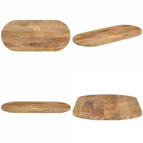Tablero de mesa ovalado madera maciza de mango 120x60x2,5 cm - Madera de mango - Mesa ovalada