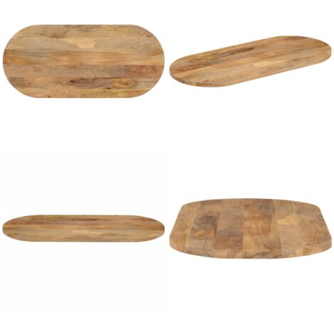 Tablero de mesa ovalado madera maciza de mango 120x60x3,8 cm - Madera de mango - Mesa ovalada