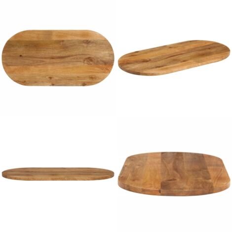 Tablero de mesa ovalado madera maciza de mango 120x60x3,8 cm - Madera de mango - Mesa ovalada