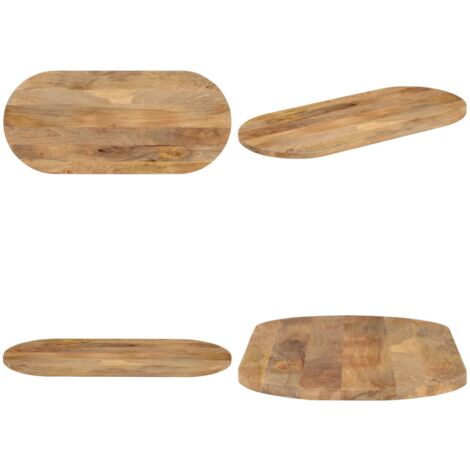 Tablero de mesa ovalado madera maciza de mango 80x40x2,5 cm - Madera de mango - Mesa ovalada
