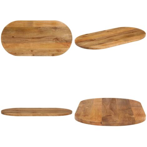 Tablero de mesa ovalado madera maciza de mango 80x40x2,5 cm - Mesa ovalada - Madera de mango