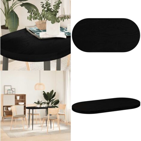 Tablero de mesa ovalado madera maciza de roble 100x50x4 cm - Mesa de café - Mesa de bar