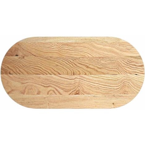 Tablero de mesa ovalado madera maciza de roble 120x60x2 cm vidaXL