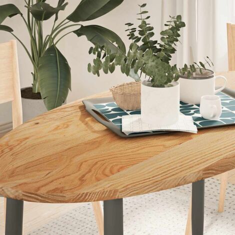 Tablero de mesa ovalado madera maciza de roble 120x60x2 cm vidaXL