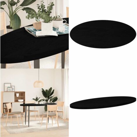Tablero de mesa ovalado madera maciza de roble 140x60x4 cm - Mesa de café - Mesa de bar