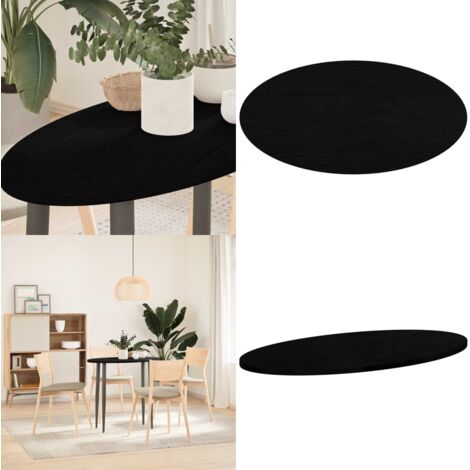 Tablero de mesa ovalado madera maciza de roble 80x40x2 cm - Mesa de café - Mesa de bar