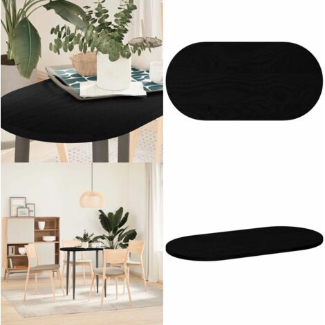 Tablero de mesa ovalado madera maciza de roble 80x40x2 cm - Mesa de café - Mesa de bar