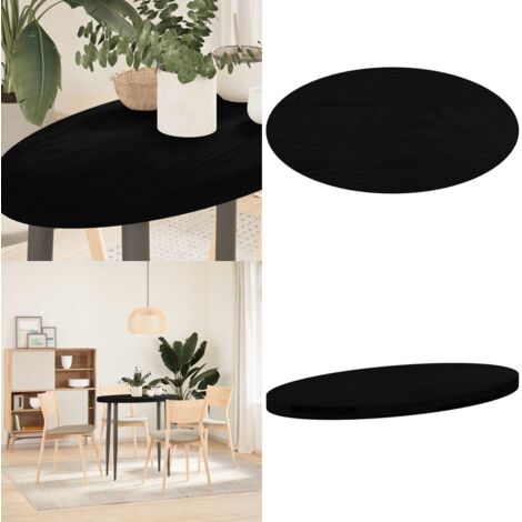 Tablero de mesa ovalado madera maciza de roble 80x40x4 cm - Mesa de café - Mesa de bar