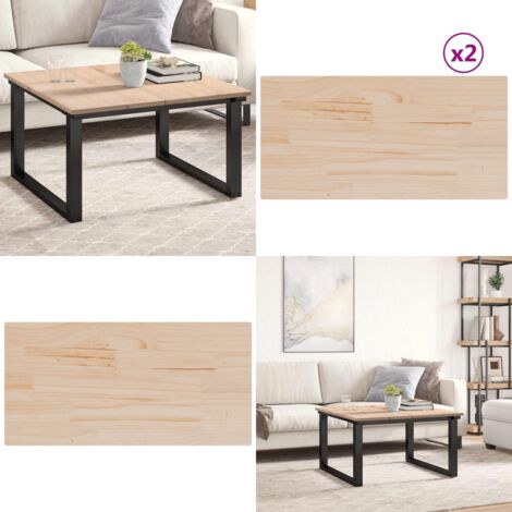 Tablero de mesa rectangular 2 uds madera de pino 80x40x1,7 cm - Mesa de madera - Madera de pino