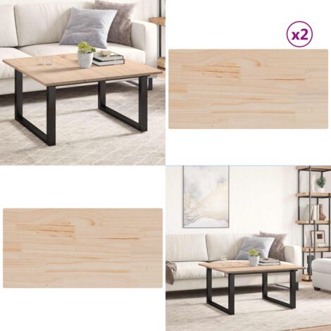 Tablero de mesa rectangular 2 uds madera de pino 90x45x1,7 cm - Mesa de madera - Madera de pino