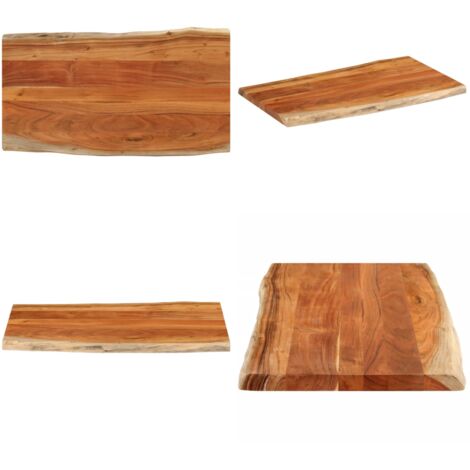 Tablero de mesa rectangular borde natural acacia 100x60x2,5 cm - Madera de acacia - Mesa rectangular
