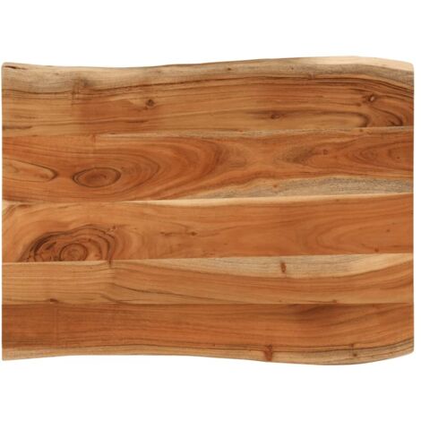 Tablero de mesa rectangular borde natural acacia 70x60x3,8 cm
