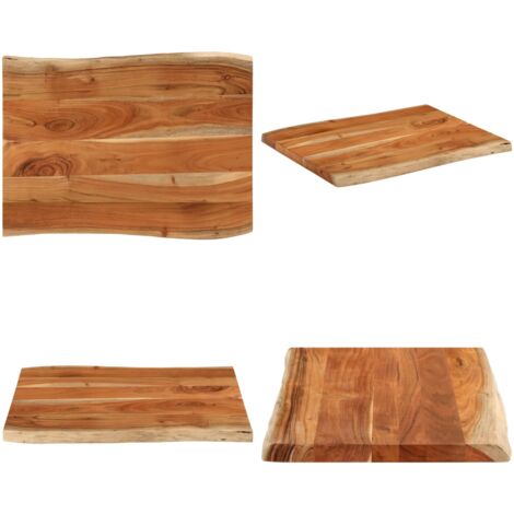 Tablero de mesa rectangular borde natural acacia 80x60x3,8 cm - Tablero de mesa - Acacia
