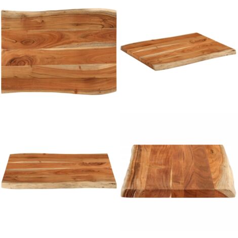 Tablero de mesa rectangular borde natural acacia 90x60x3,8 cm - Tablero de mesa - Acacia