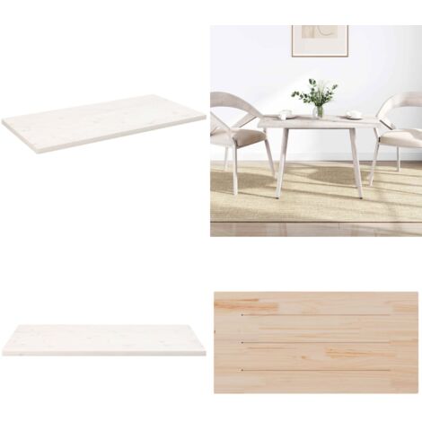 Tablero de mesa rectangular madera de pino blanco 100x50x2,5 cm - Mesa de centro - Mesa de bar