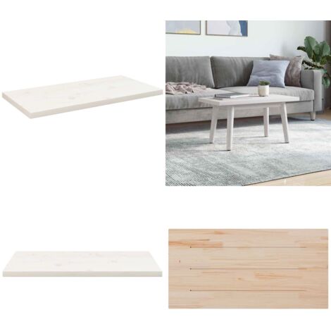 Tablero de mesa rectangular madera de pino blanco 80x40x2,5 cm - Mesa de centro - Mesa de bar