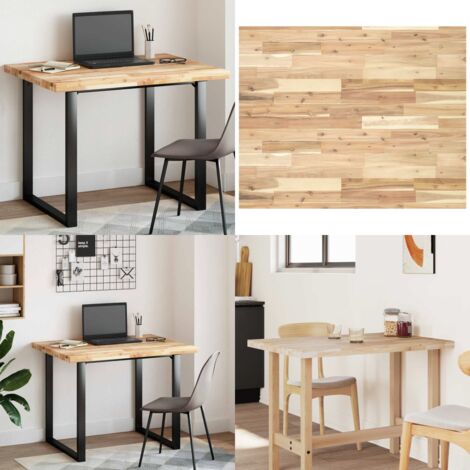 Tablero de mesa rectangular madera maciza acacia 100x80x4 cm - Mesa de comedor - Mesa de centro