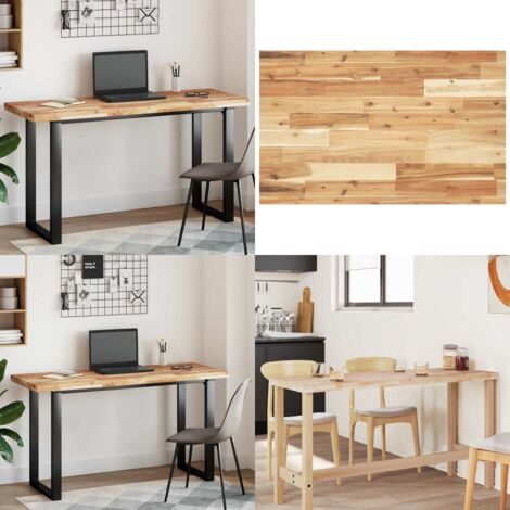 Tablero de mesa rectangular madera maciza acacia 120x50x4 cm - Mesa de comedor - Mesa de centro