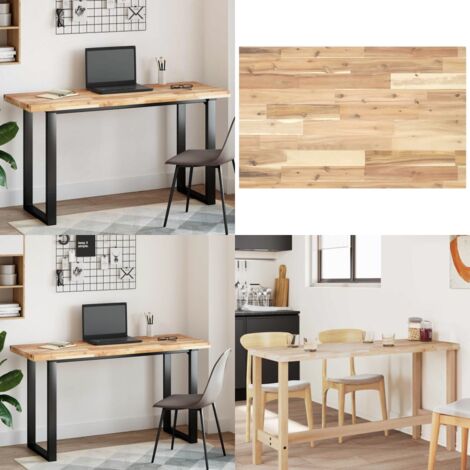 Tablero de mesa rectangular madera maciza acacia 120x50x4 cm - Mesa de comedor - Mesa de centro