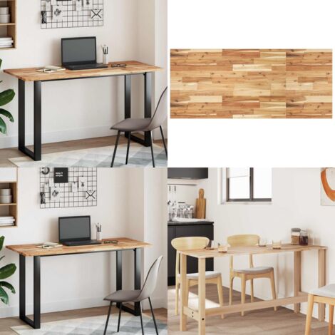 Tablero de mesa rectangular madera maciza acacia 120x60x2 cm - Mesa de comedor - Mesa de centro