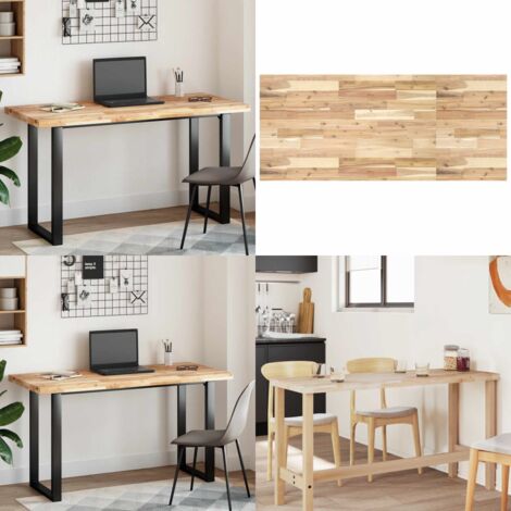 Tablero de mesa rectangular madera maciza acacia 120x60x4 cm - Mesa de comedor - Mesa de centro