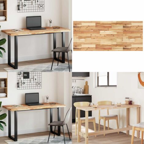Tablero de mesa rectangular madera maciza acacia 120x60x4 cm - Mesa de comedor - Mesa de centro