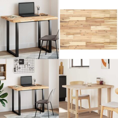Tablero de mesa rectangular madera maciza acacia 120x70x4 cm - Mesa de comedor - Mesa de centro