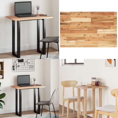 Tablero de mesa rectangular madera maciza acacia 80x50x2 cm - Mesa de comedor - Mesa de centro