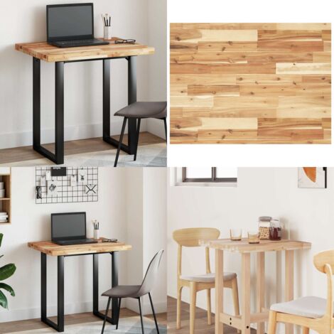 Tablero de mesa rectangular madera maciza acacia 80x60x4 cm - Mesa de comedor - Mesa de centro