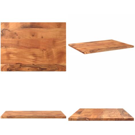 Tablero de mesa rectangular madera maciza acacia 80x70x2,5 cm - Madera maciza - Acacia
