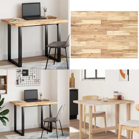 Tablero de mesa rectangular madera maciza acacia 80x70x4 cm - Mesa de comedor - Mesa de centro