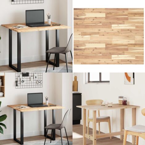 Tablero de mesa rectangular madera maciza de acacia 100x80x2 cm - Mesa de comedor - Mesa de centro
