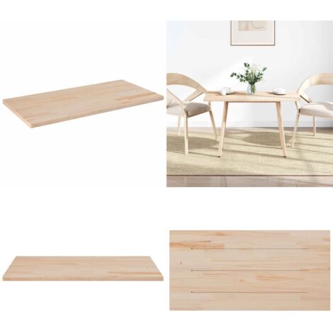 Tablero de mesa rectangular madera maciza de pino 110x60x2,5 cm - Mesa de centro - Mesa de bar