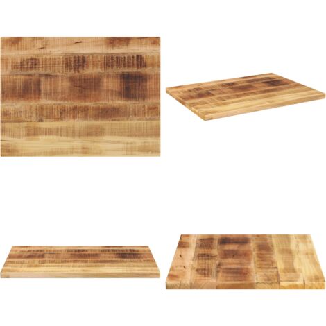 Tablero de mesa rectangular madera maciza mango 80x60x1,5 cm - Mesa de madera maciza - Mesa de mango