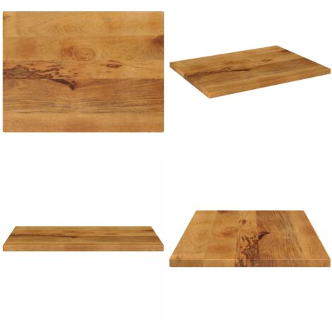Tablero de mesa rectangular madera maciza mango 80x70x2,5 cm - Madera de mango - Mesa de repuesto