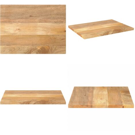 Tablero de mesa rectangular madera maciza mango 80x70x3,8 cm - Madera de mango - Mesa de madera maciza
