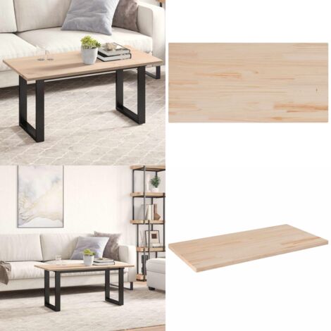 Tablero de mesa rectangular madera maciza pino 100x50x1,7 cm - Mesa de centro - Madera maciza