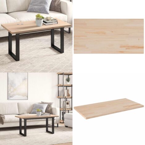 Tablero de mesa rectangular madera maciza pino 100x50x2,5 cm - Madera maciza - Mesa de centro
