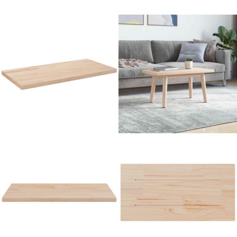 Tablero de mesa rectangular madera maciza pino 80x40x2,5 cm - Mesa de centro - Mesa de bar