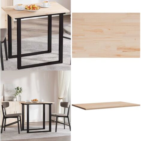 Tablero de mesa rectangular madera maciza pino 80x50x1,7 cm - Mesa de comedor - Madera maciza