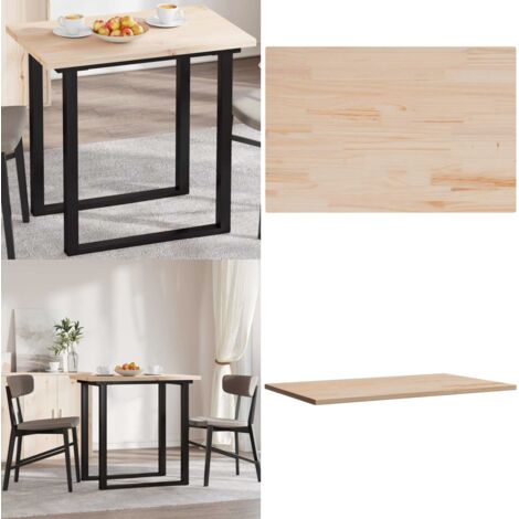 Tablero de mesa rectangular madera maciza pino 80x50x2,5 cm - Madera maciza - Mesa de comedor