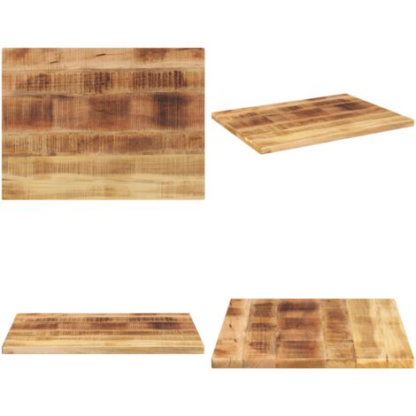 Tablero de mesa rectangular madera mango rugosa 80x60x3,8 cm - Mesa de mango - Superficie de mesa