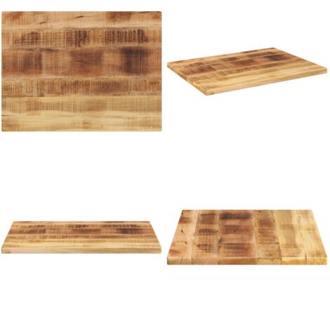 Tablero de mesa rectangular madera mango rugosa 90x70x2,5 cm - Mesa de mango - Mesa de madera maciza