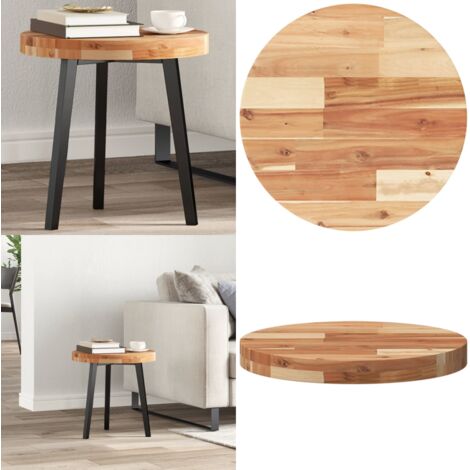 Tablero de mesa redondo madera maciza de acacia Ø40x4 cm - Mesa de madera - Mesa de comedor