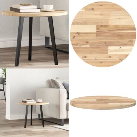 Tablero de mesa redondo madera maciza de acacia Ø50x2 cm - Mesa de acacia - Mesa de madera