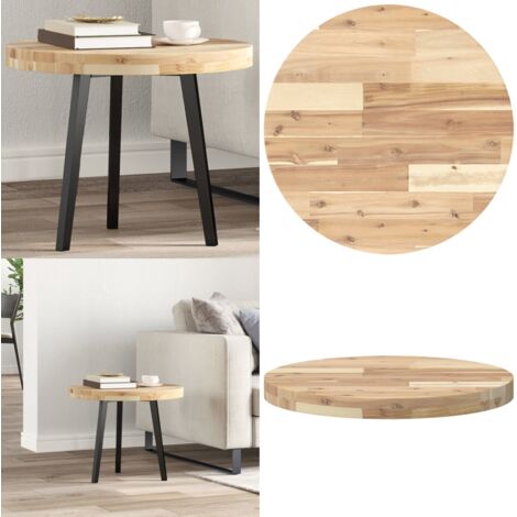 Tablero de mesa redondo madera maciza de acacia Ø50x4 cm - Mesa de acacia - Mesa de madera